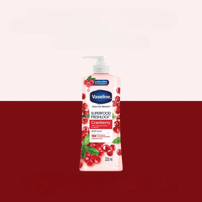 Vaseline Cranberry Essence Body Lotion with Vitamin C Moisturizing Brightening Skin Cream 6
