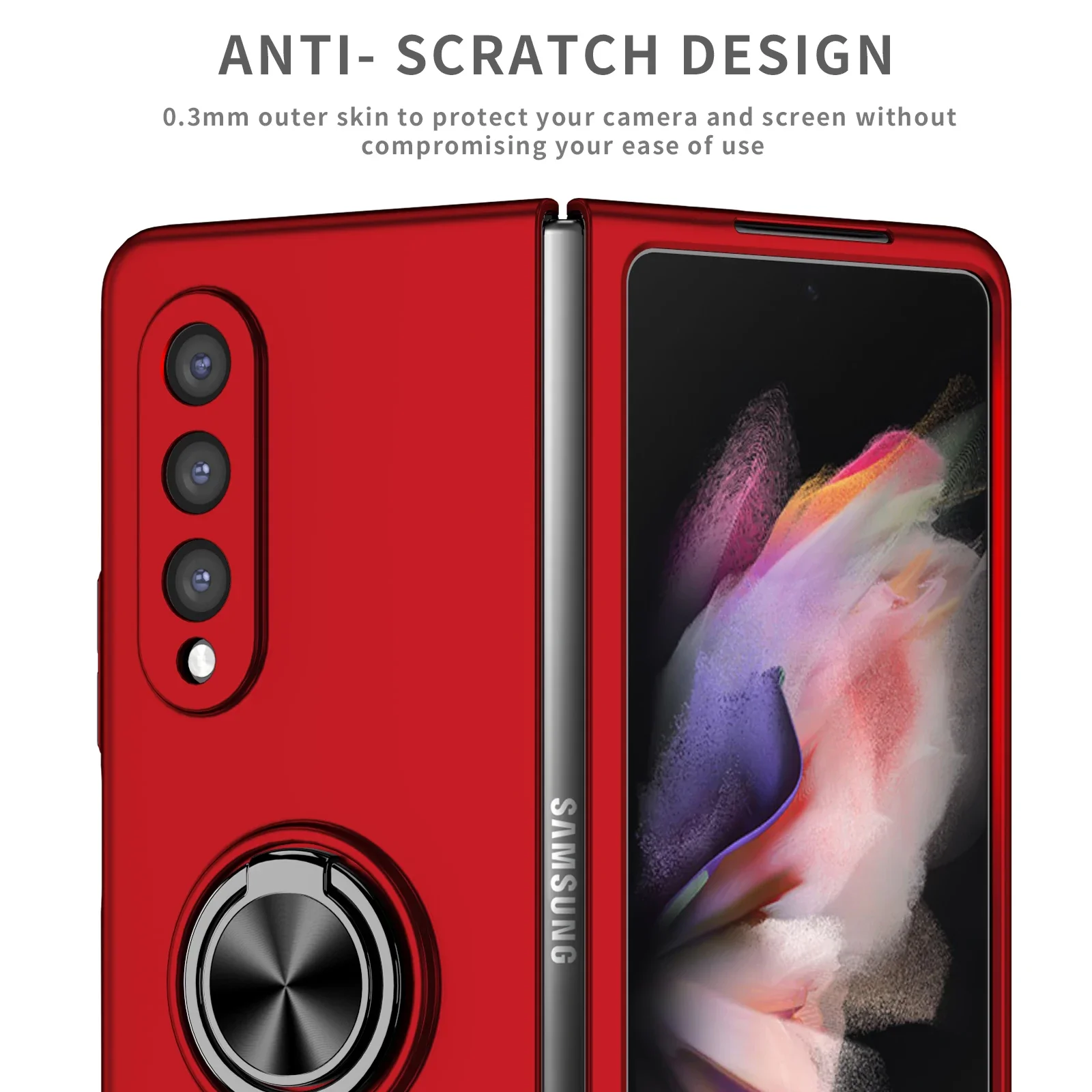 Drop Protection Kickstand Ring Case for Samsung Galaxy Z Fold 5 3 2 5G Fold5 Fold4 Fold 4 Fold3 Fold2 Anti-Knock Fitted Cover images - 6