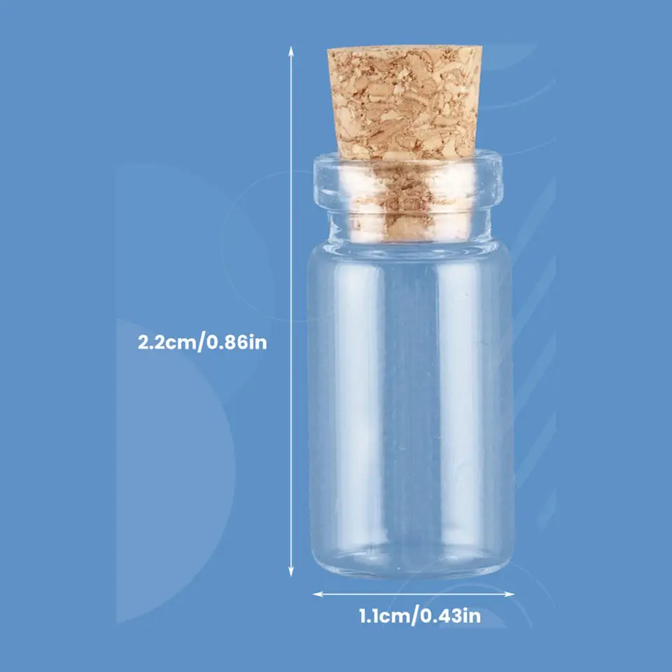 50x Mini Bottiglie Di Vetro Barattoli Con Sughero Fai Da Te Artigianato Artistico Collana Pendenti Fornure Per Feste Bottiglia Messaggio Piccola Bottiglia Dei Desideri