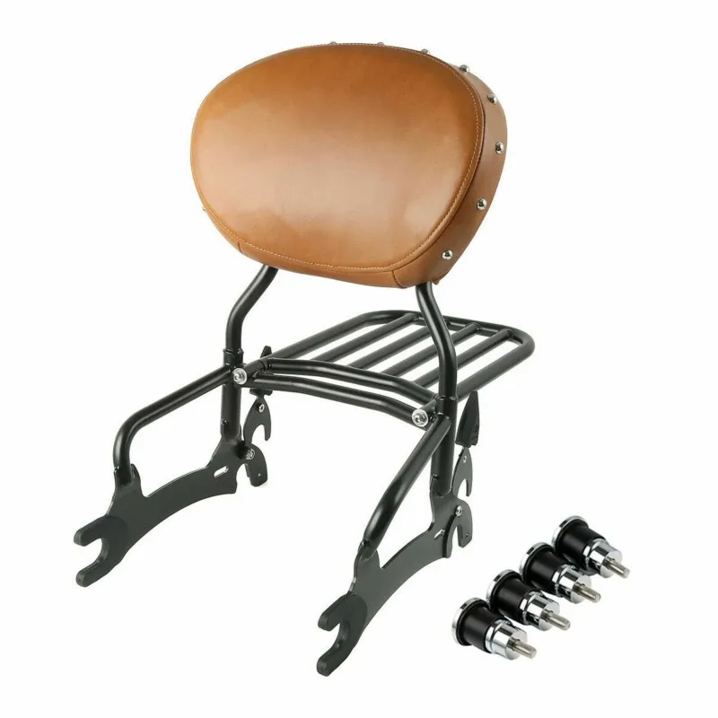 Motorcycle 12" Backrest Sissy Bar w/ Mounting Spools For Indian Chief Vintage Dark Horse Roadmaster