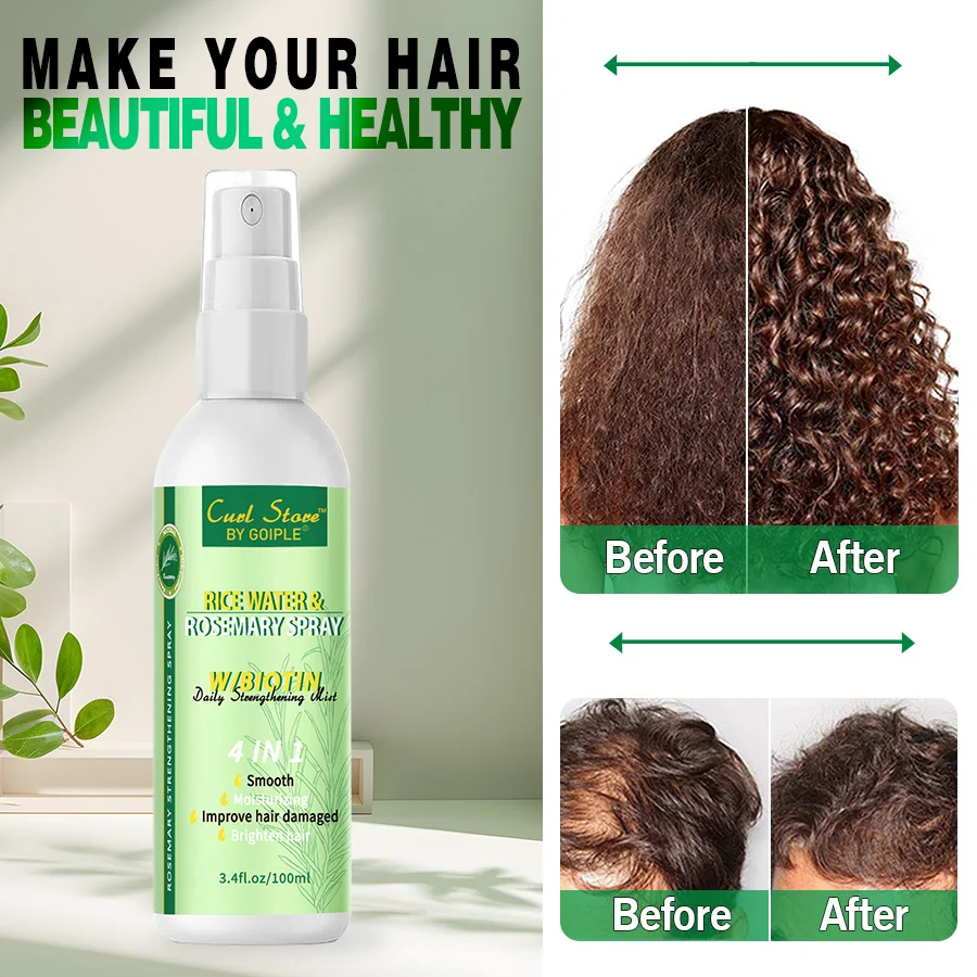 Hair growth oil hair oil hair essence oil hair protection spray hair oil mist hair conditioner rice water rosemary spray for nourish split ends hair essential oil for moisturize treatment dry scalp & detangling comb