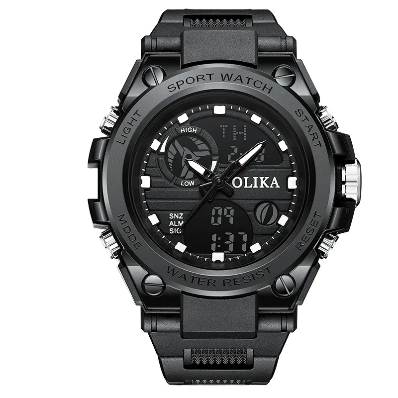 50m Waterproof Watches Man Dual Display Electronic Watch Outdoor Sports Timing Multifunctional Electronic Watch Shockproof Male
