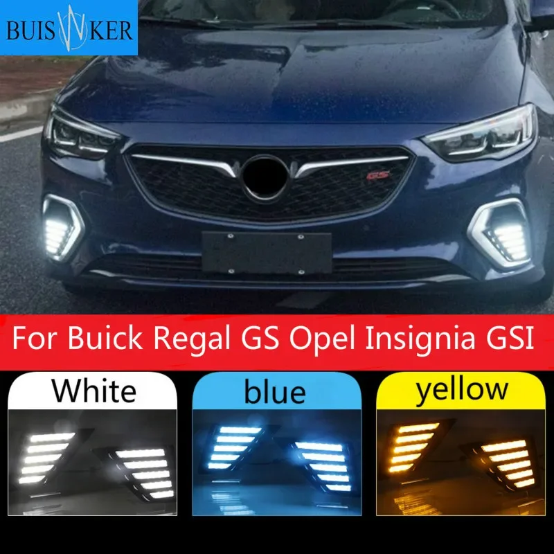 

Автомобильные светодиодные дневные ходовые огни, 1 пара, 3 цвета, для Buick Regal GS Opel Insignia GSI 2017-2018, автомобильные аксессуары