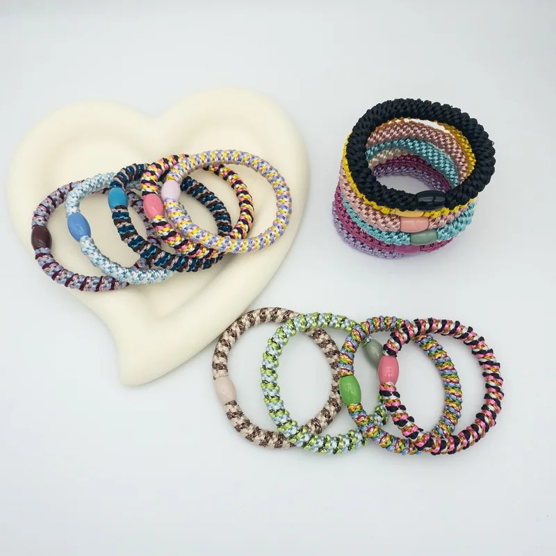 Set of 5 Colorful Elastic Hair Tie Bracelets