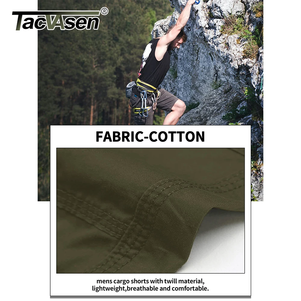 TACVASEN Cotton Below Knee Length 3/4 Long Shorts Men's