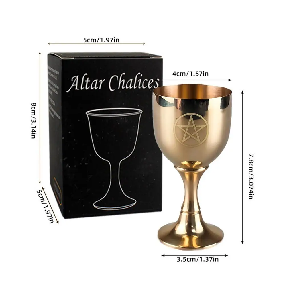 Pentagram Goblet Witchcraft Golden Brass Tableware Divination Astrology  Holy Grail Ceremony Props - AliExpress