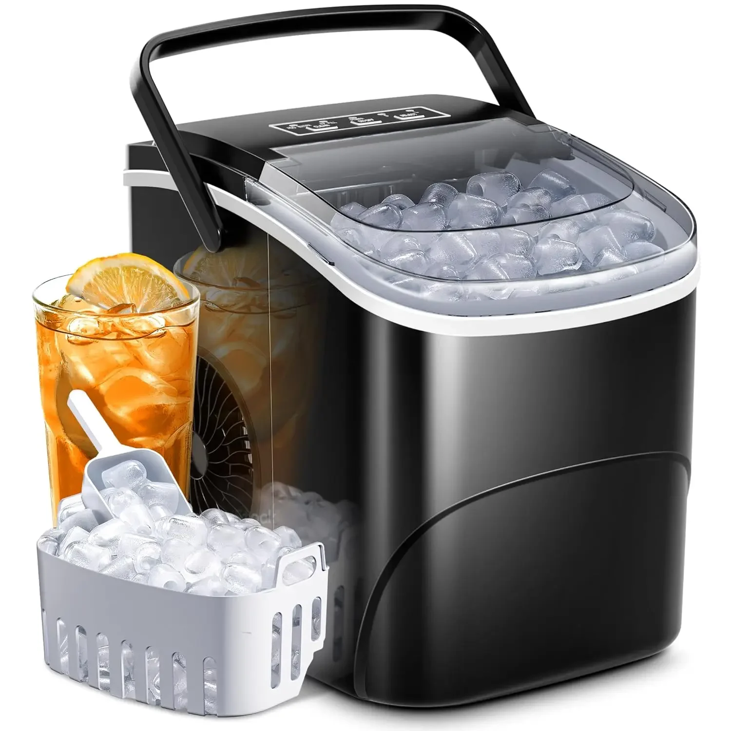 

r Home, Office, or Bar use, Portable and Efficient Electric Ice Maker for Parties and Events, Small Compact Design for Easy Stor