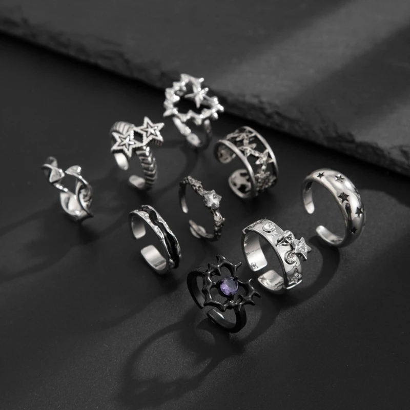 7 Pcs/Set Punk Heart Playing Card A Finger Rings For Men Cool Trendy Jewelry On Hand 2023 Fashion Accessories Male Gifts I.196214868