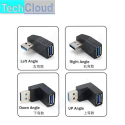 Usb 3.0 extension Connector up down angle 90 degree Converter USB 3.0 Type A Male to Female Plug Adapter Blue/black Color
