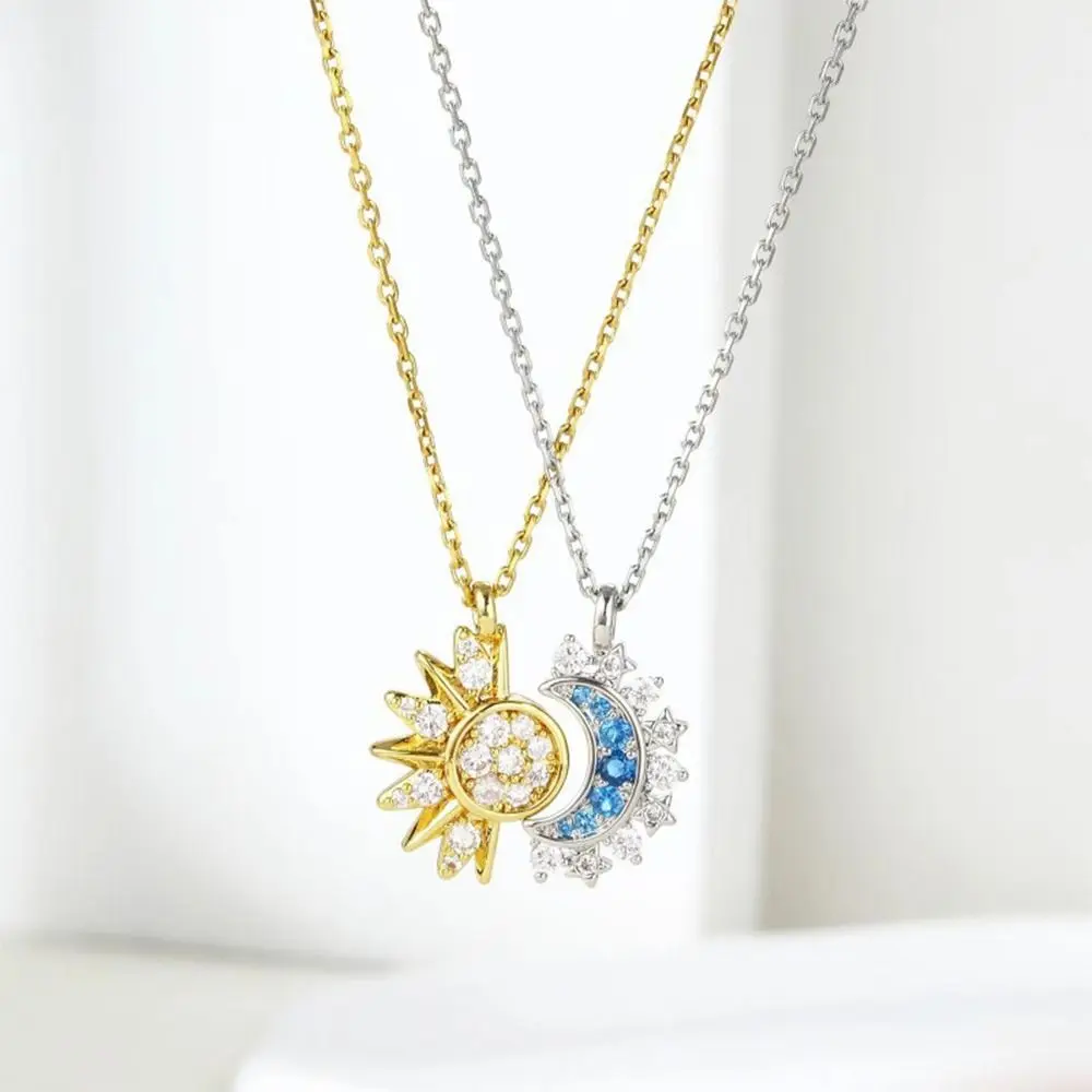 Sun and Moon Magnetic Necklace Sun Moon Sunshine and Moonlight Necklace Gold Sun Valentine's Day Couple Jewelry