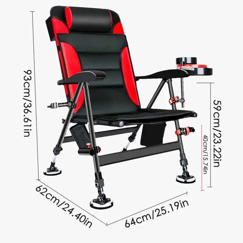 Fishing Chair Folding Camp Chairs Outdoor Fishing Terrain Fold Chair With Adjustable Feet Reclining Camping Ice