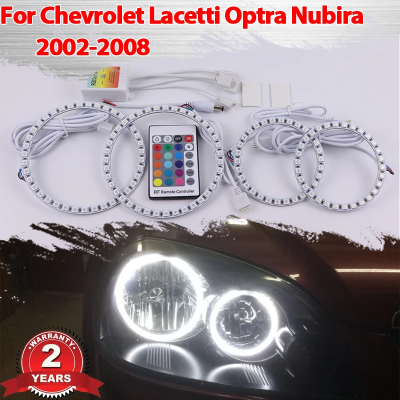 

RGB multi-color Remote Control LED Angel Eyes Bulb Halo Ring Lamp DRL for Chevrolet Lacetti Optra Nubira 2002-2008 Accessories