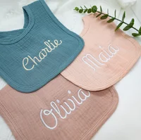 Personalized Embroidered Bib, Customized Baby Embroidered Name, Baby Baptism Gift, Birthday Gift, saliva bib 1