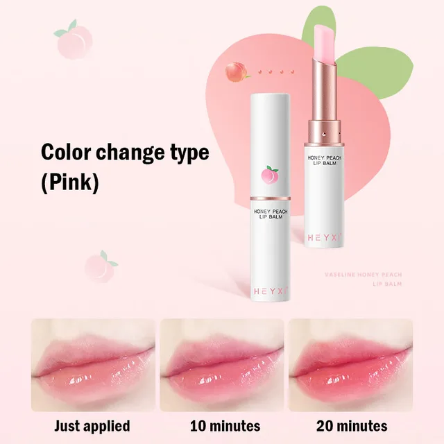 18374-789ccc.jpg Honey Peach Lip Balm Color Change Lipstick Lips Plumper Moisturizing Hydrating Nourishing Beauty Lips Skin Carae Cosmetics