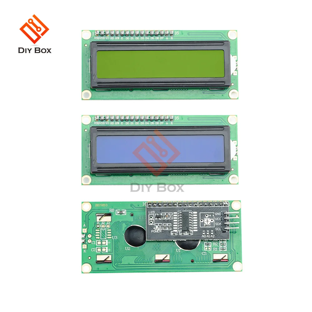 LCD1602 1602 LCD Module Blue / Green Screen 16x2 Character Display PCF8574T PCF8574 IIC I2C Interface 5V For Arduino |