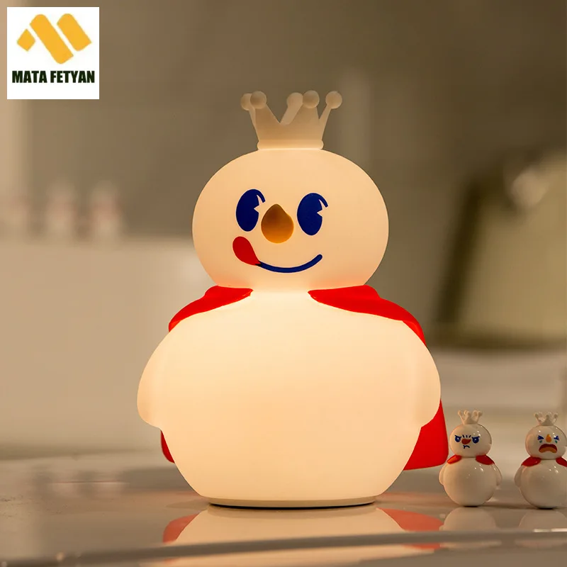 

New Honey Snow Ice City Snow King Nightlight Bedroom Sleeping Bedside Silicone Pat Lamp Eye Protection Children's Desk Lamp