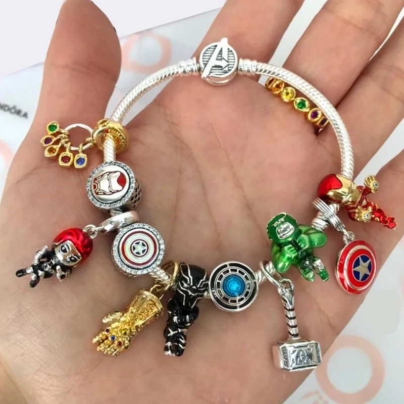 Disney Marvel Movie Figure Spiderman Ironman Groot Women Pendant Bracelet  Charm Spider-Man DIY Jewelry Bracelet Accessories Gift - AliExpress