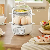 220V Electric Egg Boiler Home Automatic 2 Layers Food Steamer for Breakfast Steaming Cooking Machine 1