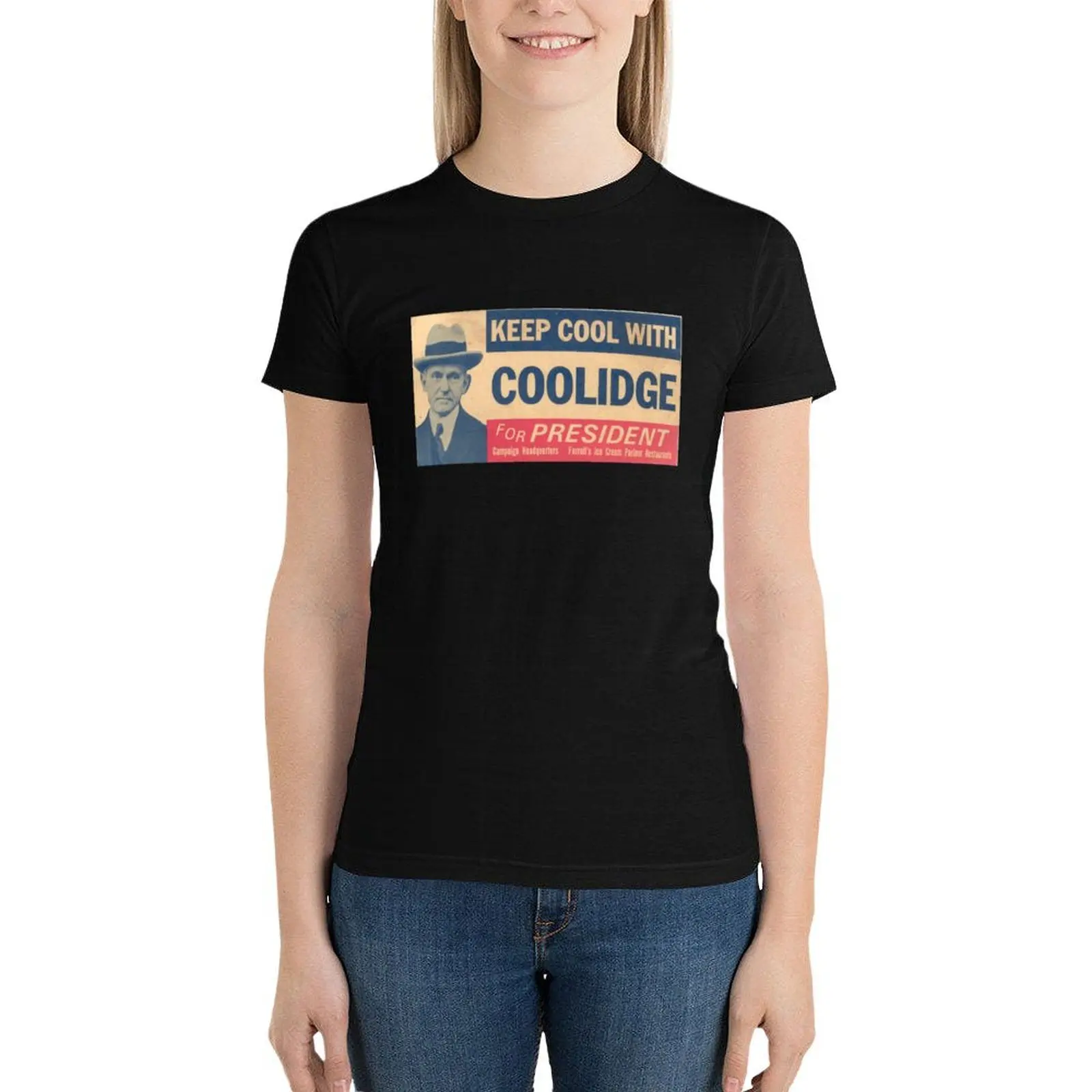 

Keep Cool With Coolidge T-Shirt funny korean fashion Women t-shirts