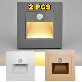 LED 야간 조명 PIR 모션 센서 계단 조명, 계단 램프, 복도 조명, 실내 벽 조명, 매입형 조명, AC 85-265V