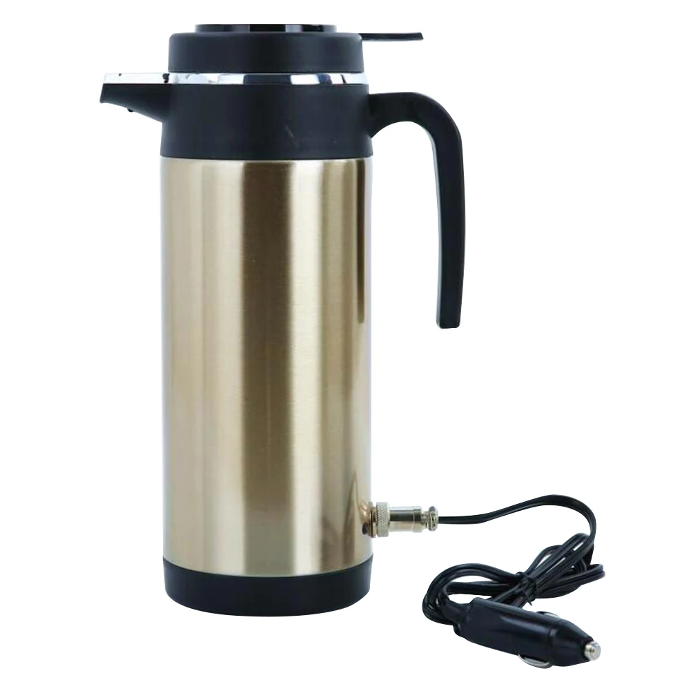 1200ML 차량용 휴대용 전기 주전자, 누수 방지 디자인, 12/24V 스테인리스 스틸 주전자, 커피, 차, 음료용 빠른 가열 기능