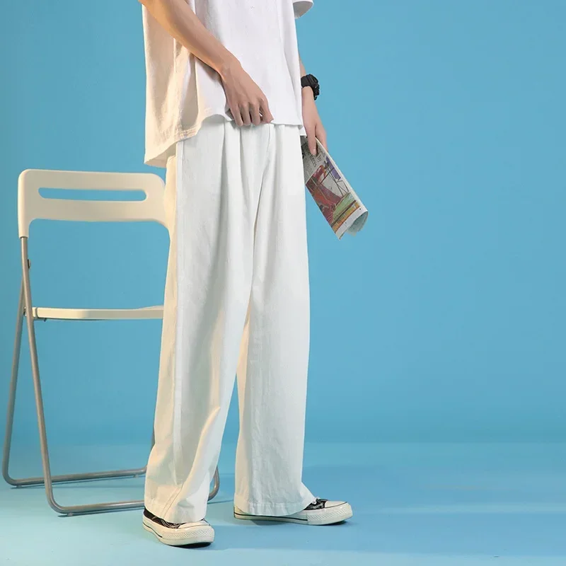 Casual Pants|men's Casual Wide-leg Pants - Elastic Waist
