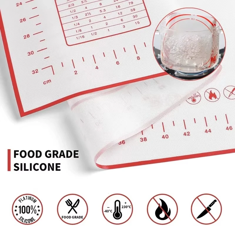 Silicone Baking Mat Kneading Pad Dough Mat Pizza Cake Dough Maker Kitchen Cooking Grill Non-Stick Gadgets Bakeware Pastry