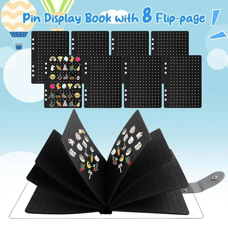 Pin Books Collectors Pin Storage Felt Binder Holder Display 6 Pages Enamel Board
