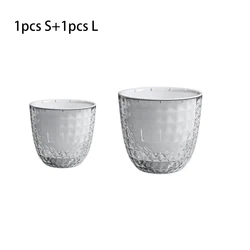Elegant Self - Watering Double Layer Planter with Reservoir - Clear Decorative Flowerpot (1pcs S and L)