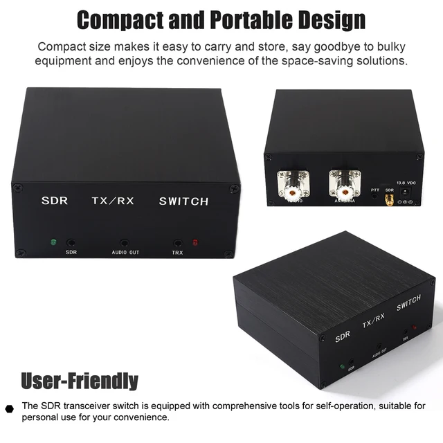 160MHz 100W TR Switch For SDR Transceiver - Aluminum Alloy Antenna Sharer Box With Cables, For Ham Radio