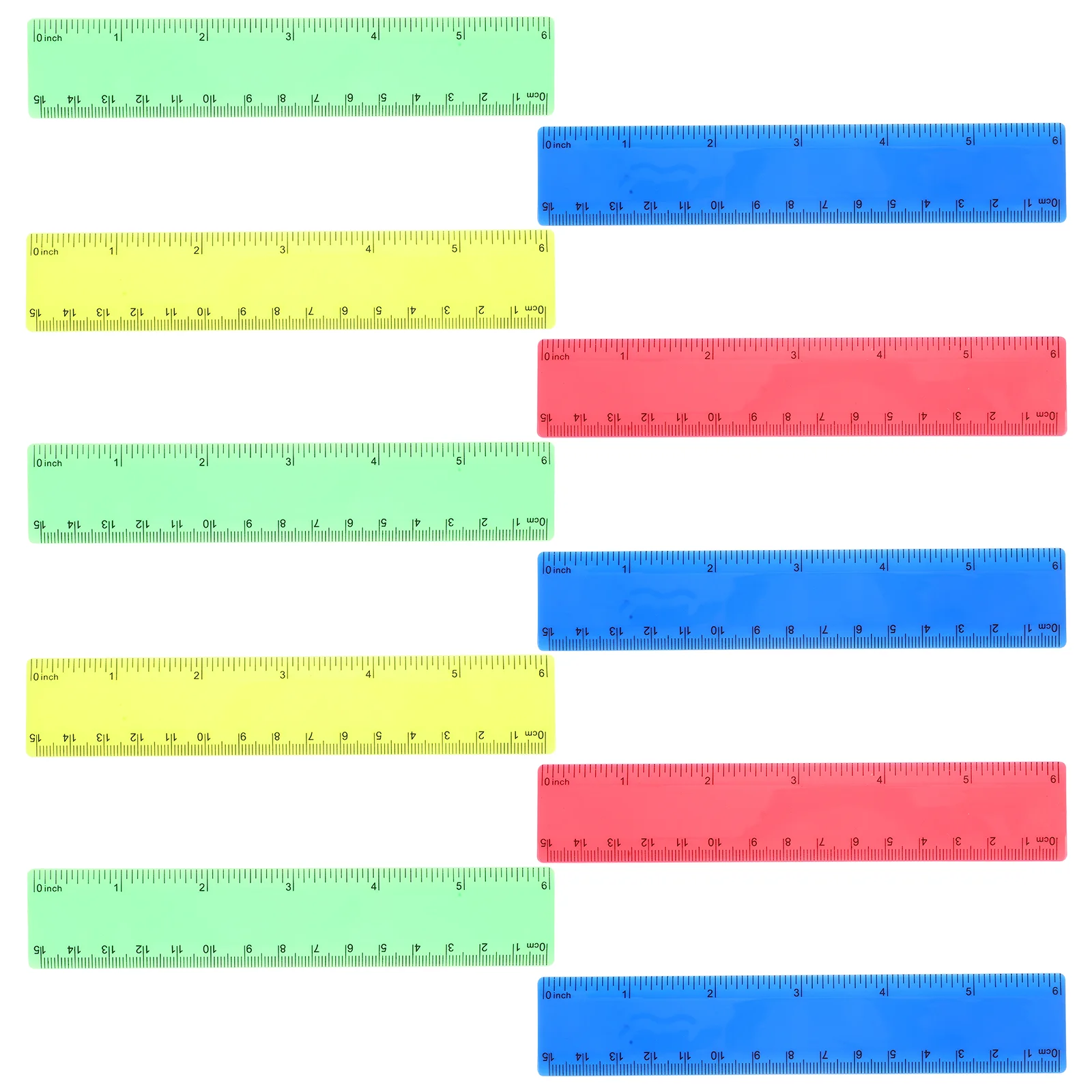 휴대용 플라스틱 눈금자 페인팅 액세서리, 15cm 컬러 눈금자 학생 아동 가정용, 20 개