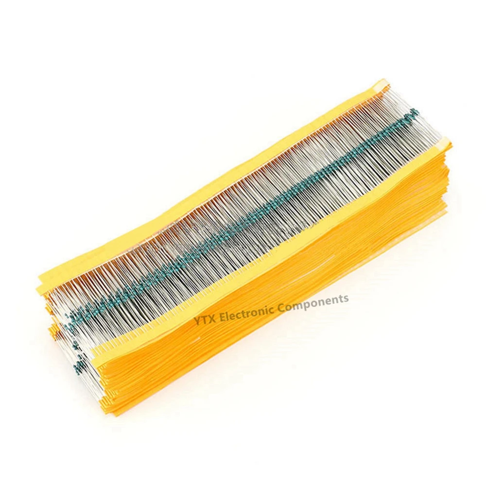 Metal Film Resistors 100PCS 1/8W 1% 1K 10K 1M 0.1R 0.12R 68R 75 82 91 100 150R 200 220 240 270R 300 330R 470 &Omega; OHM DIP Metal Film Color Ring Resistor