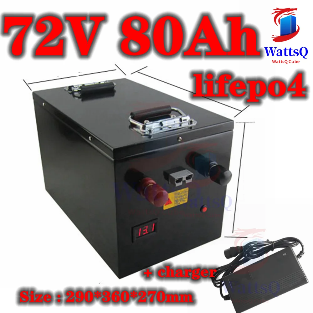 

lithium 72V 80Ah lifepo4 battery 100A BMS deep cycle for 5000W 7000w 3500w bike scooter Motorbike Motorcycle + 10A charger