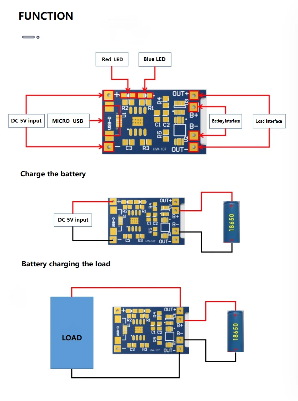5-20 Stück TP4056 Typ-C Micro USB 18650 1A Lithium-Batterie Ladeplatine Modul Schnittstelle Ladeschutz 2-in-1 – Detail 4