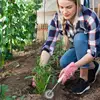 Gardening Hoe Weeding Tool Root Pulling Sunflower Weeding Handheld Rake Loosening Soil Puller Mangane Steel Weeding Removal Tool 5