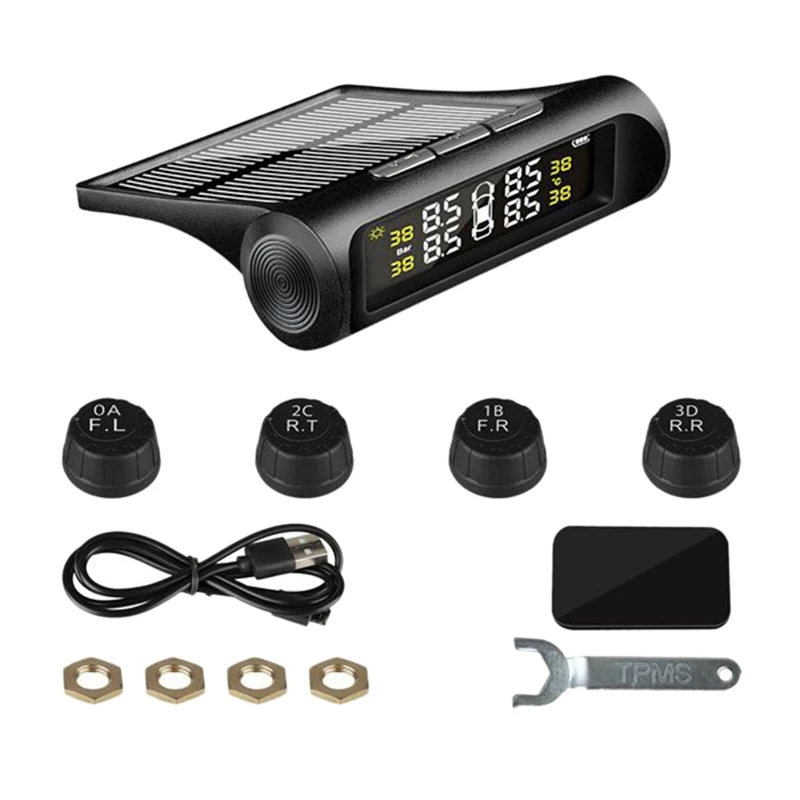 

Car TPMS Tyre Pressure Monitoring System Solar Power Digital LCD Display Auto Security Alarm Systems Tyre Pressure