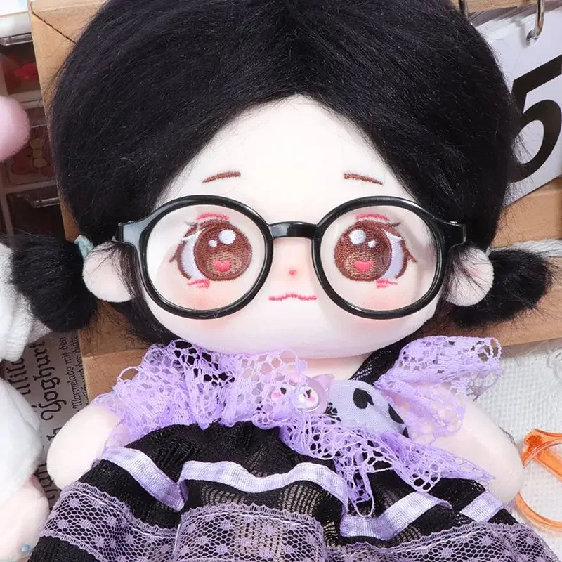 Cotton doll accessories glasses 20cm, black framed transparent glasses for cartoon dolls 4