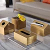 Gilded Metal Tissue Box Home Decor Golden Napkins Organizer Toilet Paper Holder Decorative Tissue Boxes Desktop Home Storage 1
