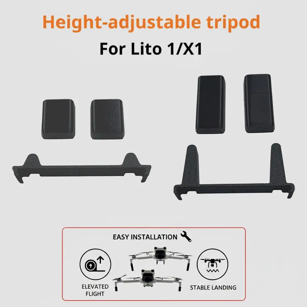 Pieds d'atterrissage rehaussés pour DJI Lito 1/X1, hauteur 5mm, vue de profil