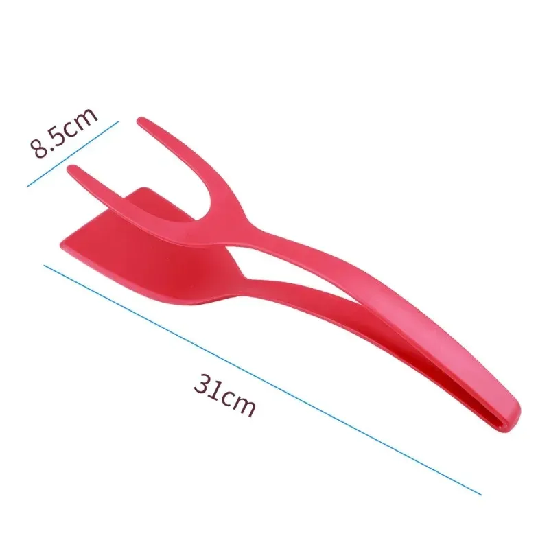 2 In 1 Kitchen Utensils Shovel Clip Silicone Grip Flip Tongs Egg Steak Spatula Tongs Clamp Pancake Fried Turners Cooking Tool Kitchen Accessories