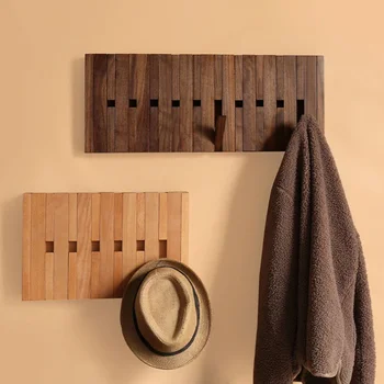 Solid Wood Wall Coat Rack with Electric Meter Box Cover 1