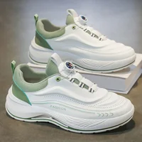 Men's Casual Sports Shoes Breathable Thick Bottom Dad Style Fall Season Versatile Comfortable Synthetic Leather Rubber Sole