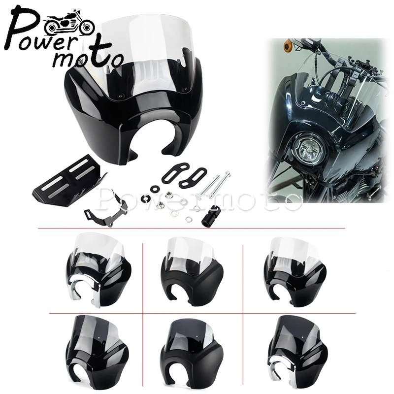 

Регулируемый передний обтекатель для лобового стекла мотоцикла 9 дюймов, Кронштейн Для переустановки на лобовое стекло для Harley Softail Low Rider S 114 117 FXLRS 20-22