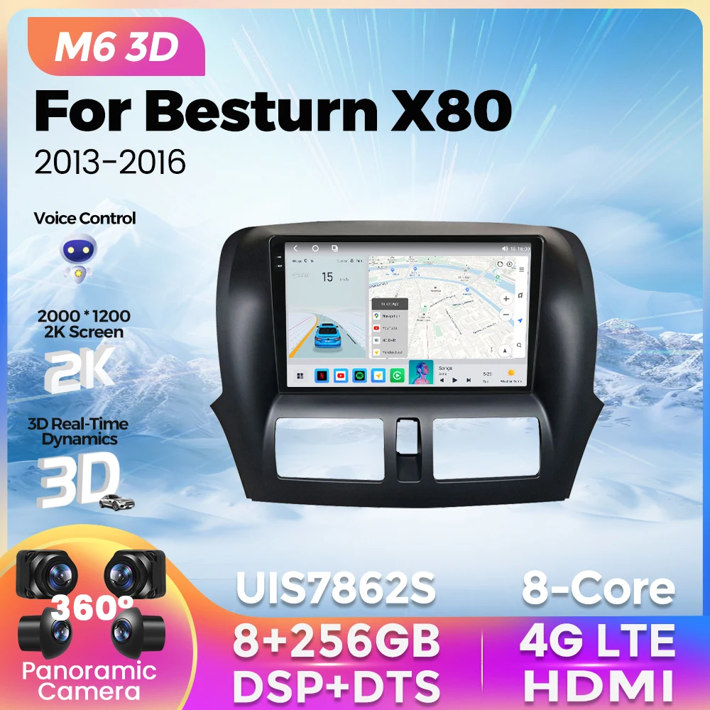 

Новинка Автомагнитола M6 3D UI 2K с экраном для Besturn X80 2013-2016, мультимедийный плеер, автомобильная интеллектуальная система для Carplay, Android, авто bt