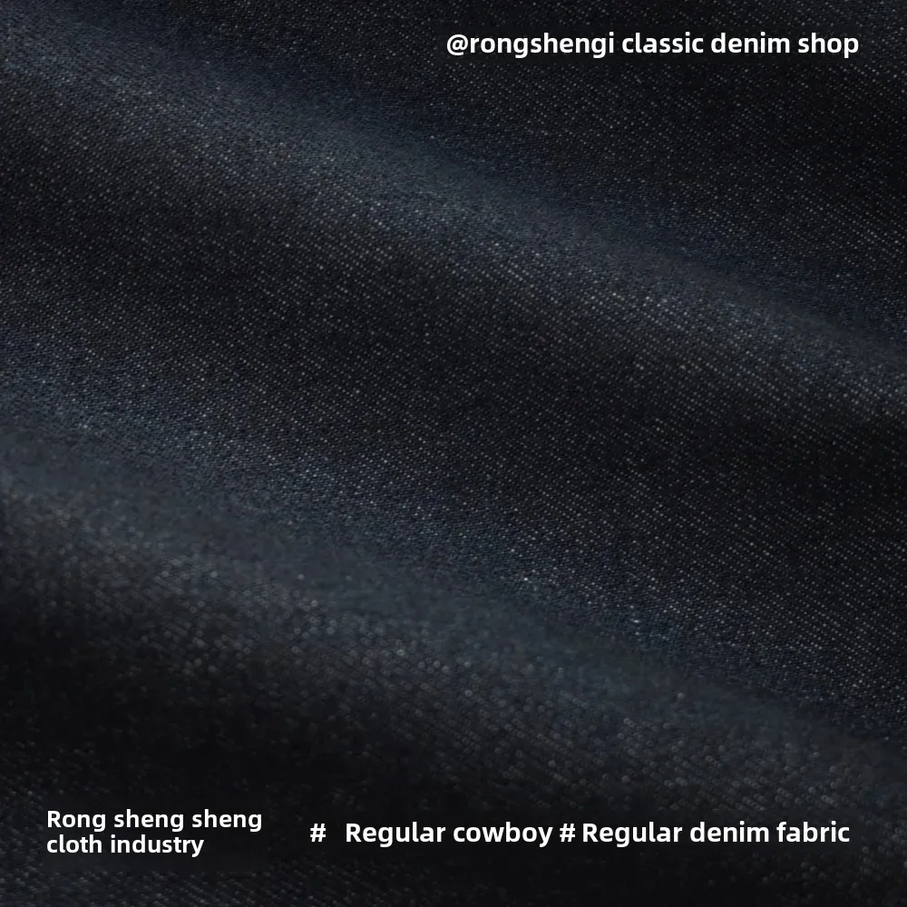 Pure Cotton Twill Denim Fabric Elastic Free Breathable Fabric For Shirts Jackets Skirts Deep Blue Origin China Mainland
