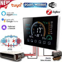 เทอร์โมสแตท WiFi/RS485/Zigbee สำหรับแอร์และฟานคอยล์ยูนิต 3 เครื่อง ควบคุมอุณหภูมิในบ้านระบบท่อ 2/4 สำหรับทำความเย็น/ร้อน ใช้งานร่วมกับ Alexa, Google Home และ Yandex Alice 1