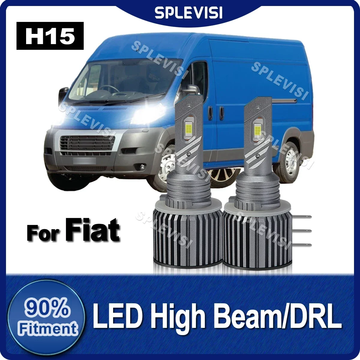 1 Paio Di Lampadine Canbus H15 Led High Beam Day Running Light 200W 6000K Bianco Per Fiat Ducato Iii Ducato Iii Bus Fiat 124 Fiat Tipo