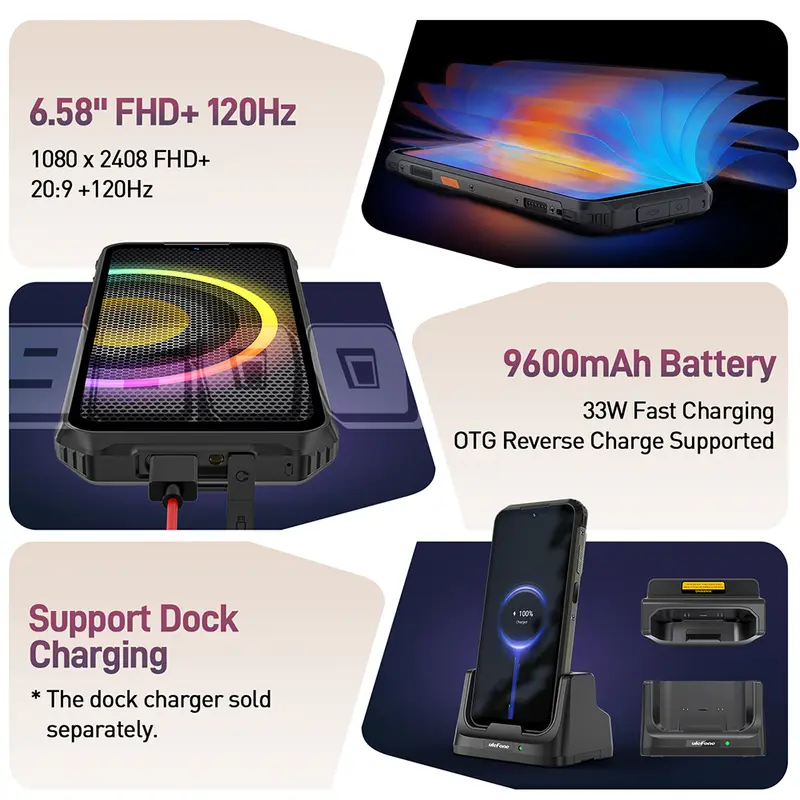 Ulefone Armor 21 Rugged Phone 16GB RAM 256GB ROM Smartphone Android 15 G99 Mobile phone 64MP 9600mAh 4G Cellular Global Version - Image 4