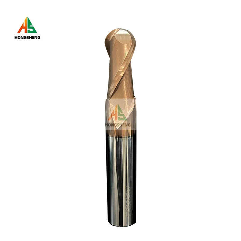 카바이드 볼 노즈 엔드 밀, HRC55 2 플루트 텅스텐 스틸 커터, CNC 라우터 비트 밀링 공구, R0.5 R1 R2 R3 R4 R5 R6 절단 공구