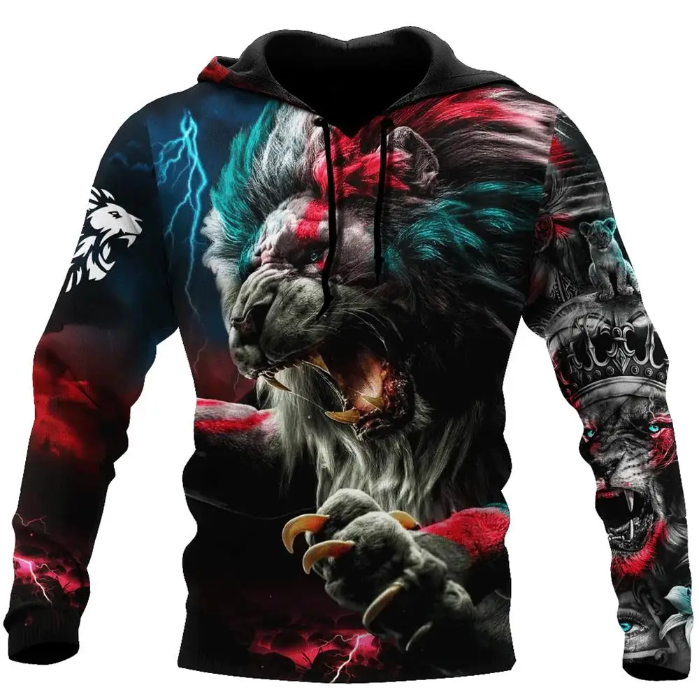 Tiger/  King Lion Sky 3D All Over Printed Men's Hoodie&Sweatshirt Autumn Unisex Casual Sportswear